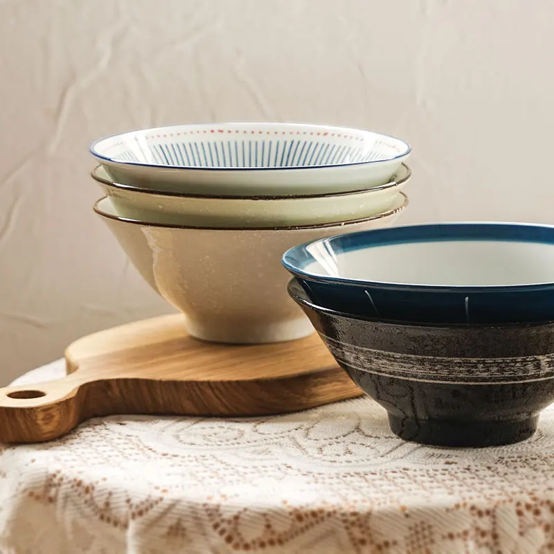 7 дюймовая керамическая миска для раменов большая фруктового салата круглая