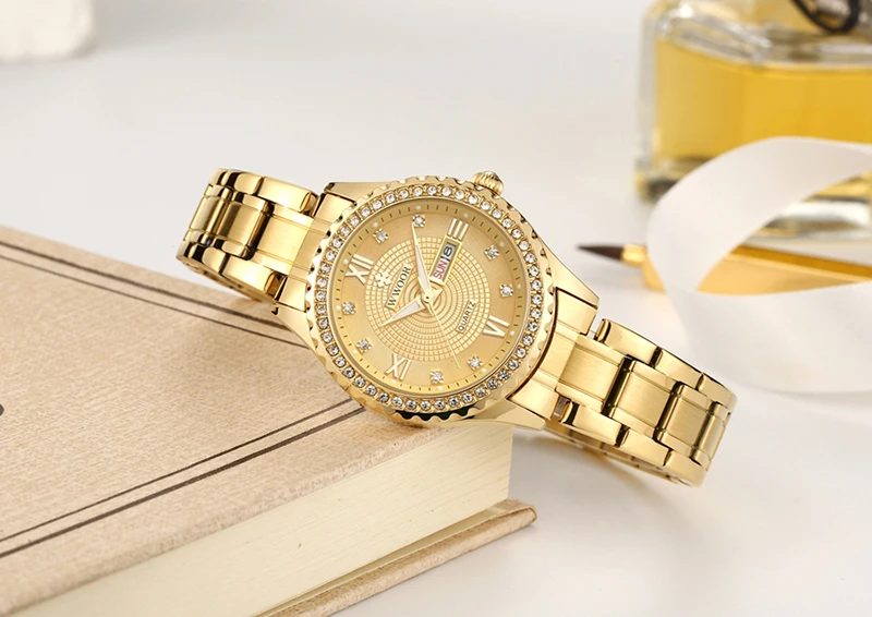 Новинка WWOOR женские часы Топ люксовый бренд модные повседневные женские кварцевые наручные часы из нержавеющей стали Сетчатое платье часы для девочки