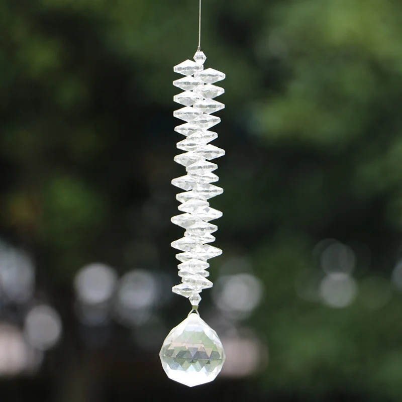 

1PCS Clear Crystal Prism Ball Rainbow Maker Window Suncatcher Hanging Crystal Pendants for Home Office Garden Decoration