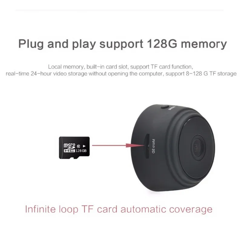Беспроводная дистанционная Wi-Fi камера 1080P HD Обнаружение движения/ИК Ночное
