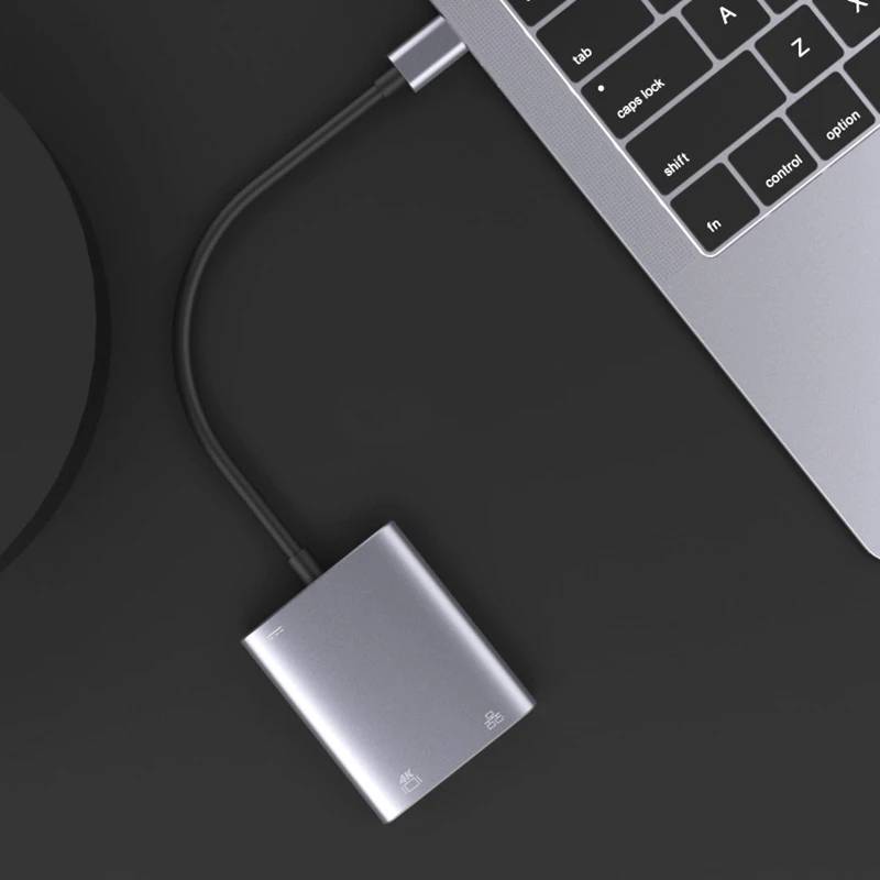 

3 in 1 USB C Hub Type C To HDMI 4K@30Hz RJ45 Gigabit Ethernet PD Charging 5Gbps High Speed Lan Wired Network Adapter