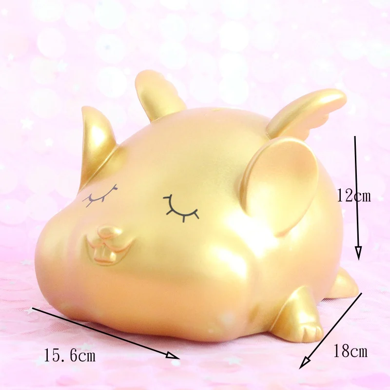 Маленькая золотая мышь копилка мультяшная милая коробка для монет детский