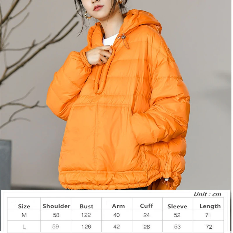 

Spring Winter Down Jacket Outdoor Trekking Working Riding Cycling Sport Loose Coat Short Hooded Light Thin Sweater Women Fashion