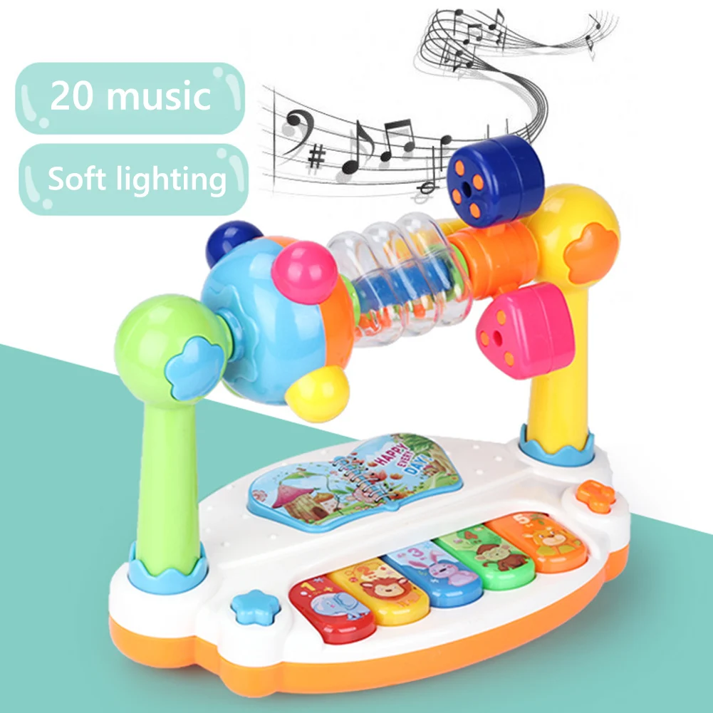 

Rotating Mini Baby Music Piano Light Sound Educational Cognition Learning Keyboard Cute Teaching Aids Toy Kids Gift