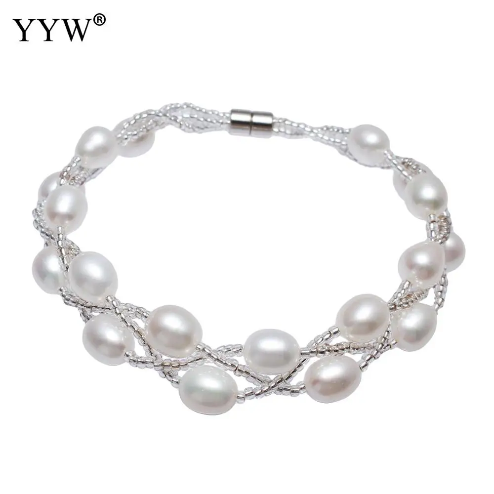 Элегантный романтичный жемчужный браслет для женщин женский с застежкой