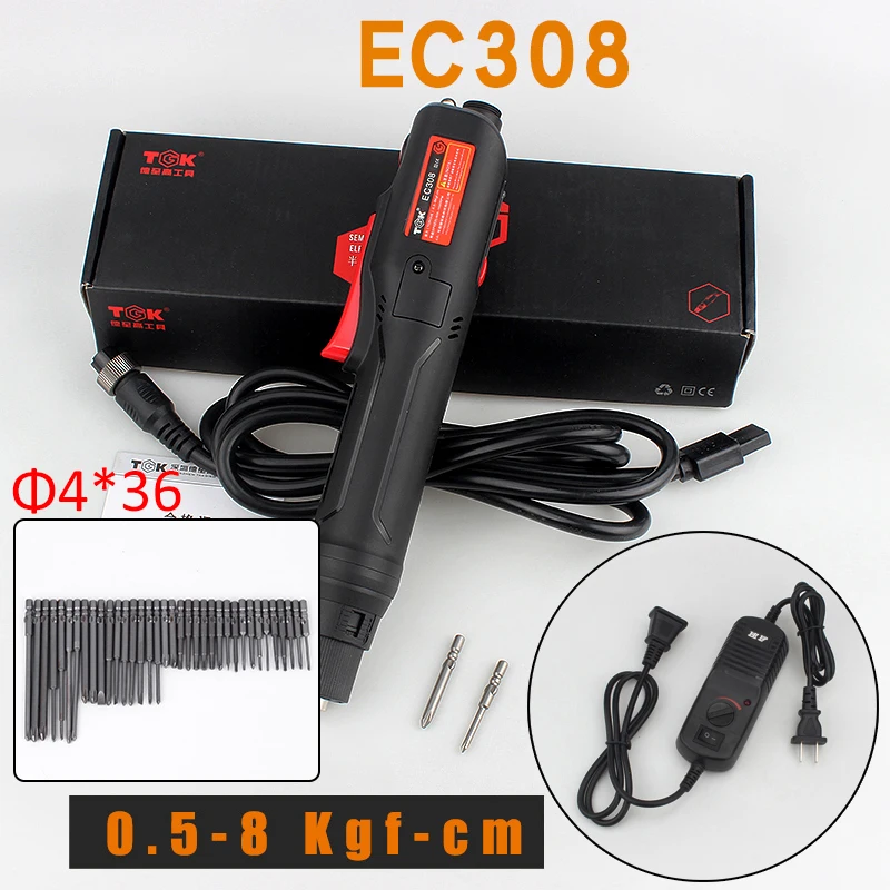 EC308-36bits Электрическая отвертка EC318 3,0-18 кг, электрическая дрель-шуруповерт 5 мм, электрическая отвертка с вилкой переменного тока+ Набор отверток 36 - Цвет: EC308-36bits