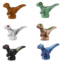 4pcsset building block world park mini dinosaur carnotaurus t rex princess series cartoon action model figure toys for children