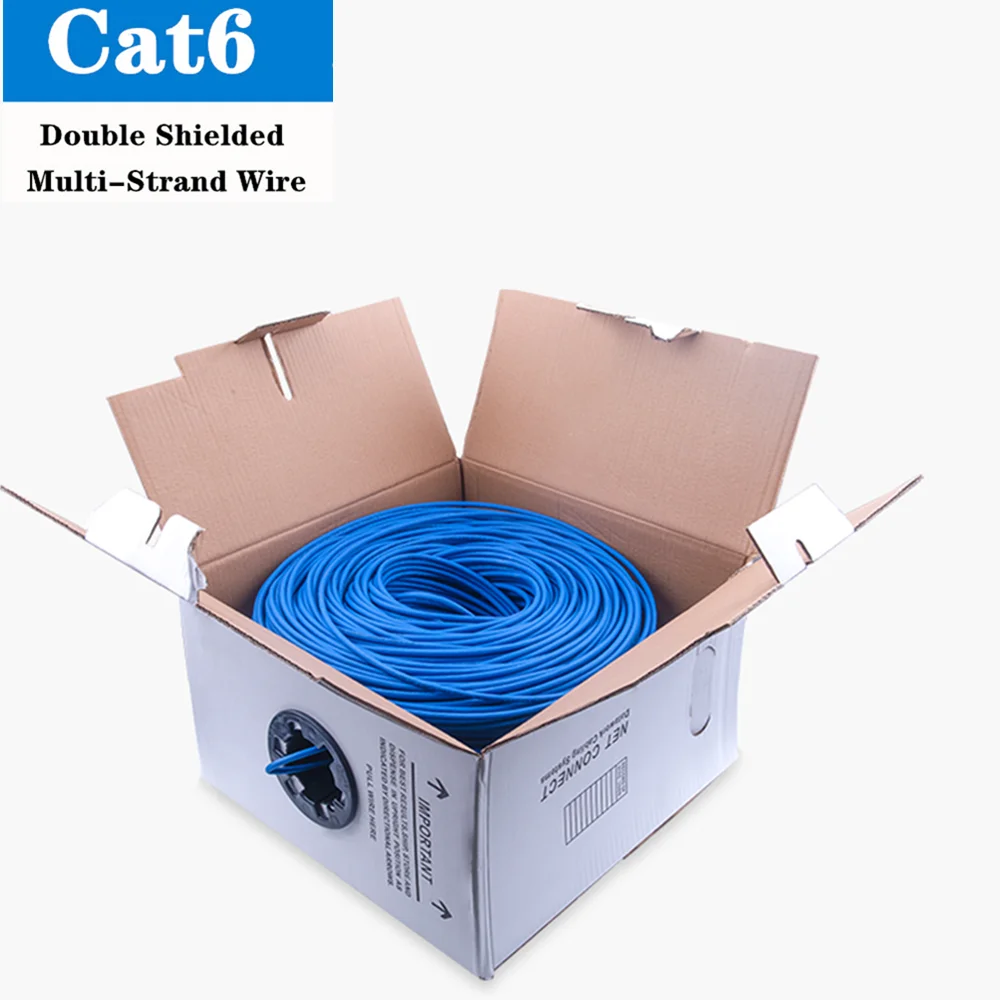 Сетевой кабель Ethernet CAT 6, 50–305 м, SFTP кабель, двойной экран, многожильный, провод 26AWG Сетевой кабель Ethernet CAT 6, 50–305 м, SFTP кабель, двойной экран, многожильный, провод 26AWG