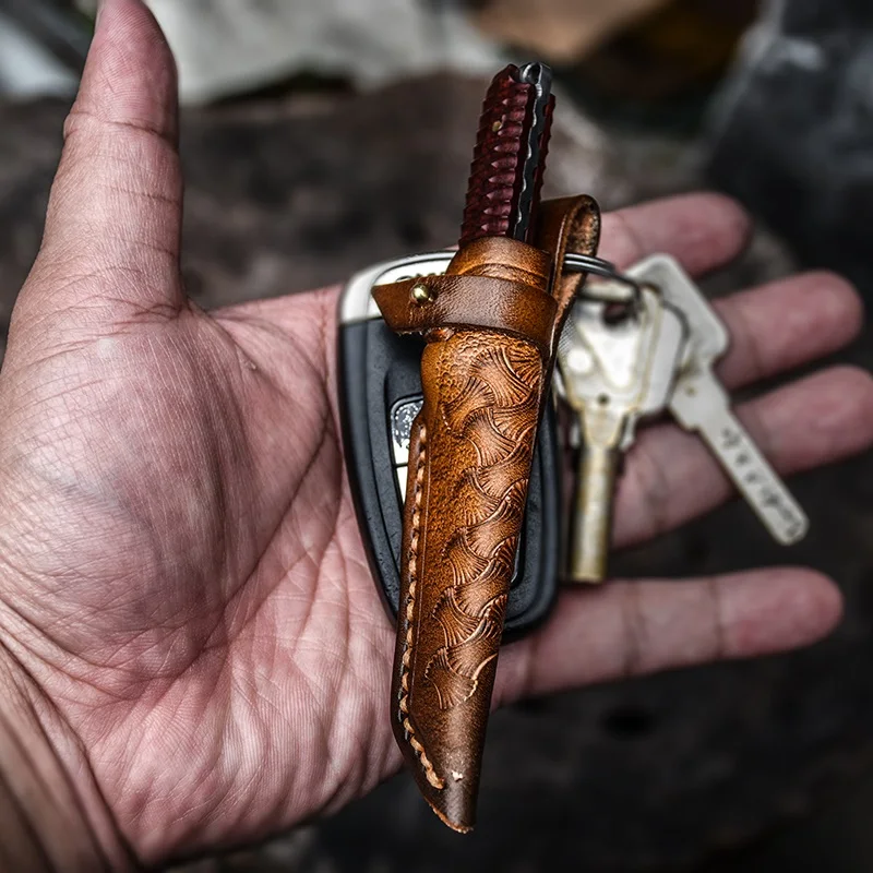 Нож с ключами от ветра мини нож из дамасской стали портативный для повседневного