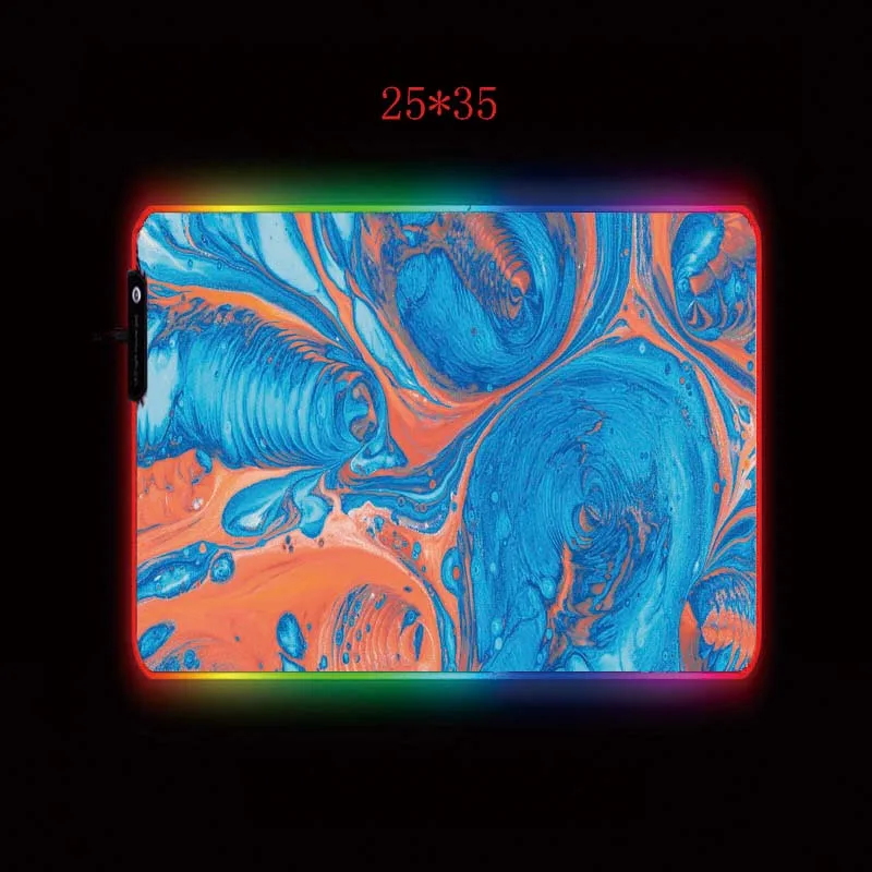 MRGBEST мраморный RGB светодиодный большой коврик для мыши USB Проводное освещение