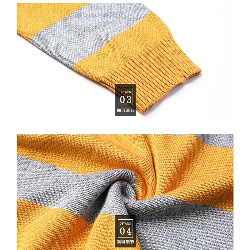 

Casual Slim Fit Knit Pullover Men Autumn Winter Clothes Male Fashion O-neck Long Sleeve Striped Sweater Men Clothing 2020