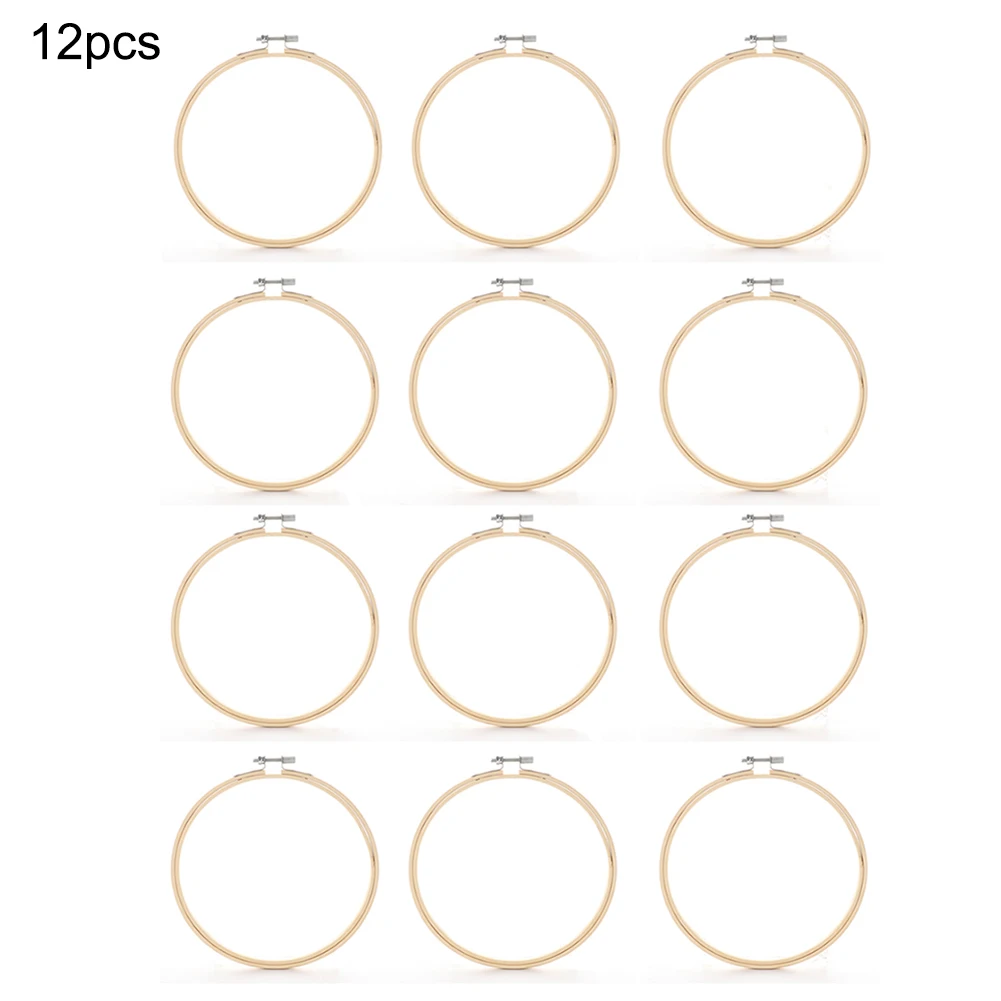 Набор деревянных колец для вышивки бамбуковые кольца 12 шт. 8/10 см инструмент