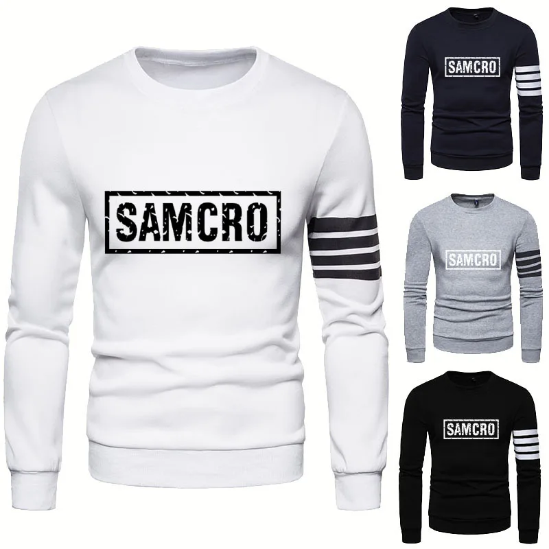 

Fashion Casual SOA Sons of Anarchy Printing Spring Autumn Splicing Men's Sweatshirt Cotton Harajuku High Quality Men's pullover