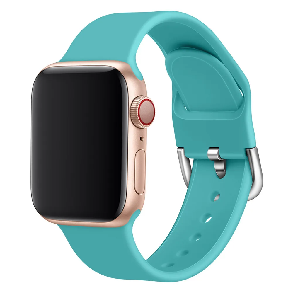 Ремешок силиконовый для Apple Watch Band 38 мм 42 iWatch 5 4 44 40 мягкий спортивный браслет iwatch 1 2