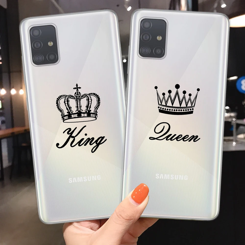 Король Королева влюбленные пара чехол для Samsung A51 A10 A20 A30 A40 A50 A70 A71 A9 A7 A6 A8 Plus 2018