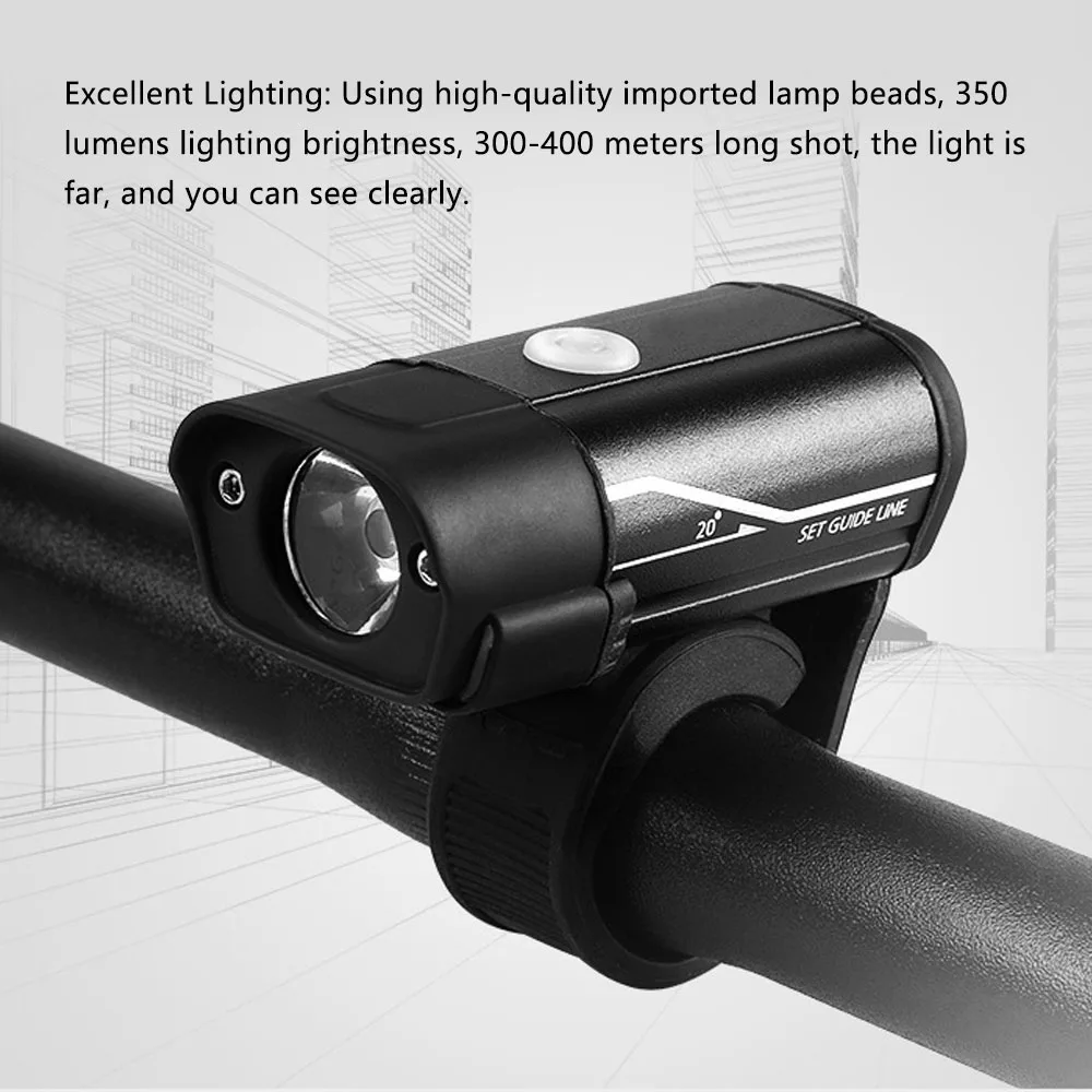 

Bicycle Headlight USB Rechargeable Bike Light Aluminum Alloy Warning Lights Waterproof Bike Front Light with 5 Light Modes