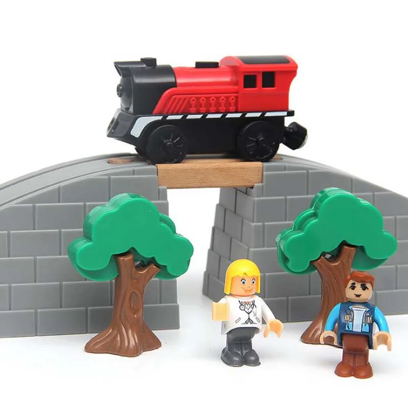 Деревянная железная дорога мост буковая деревянная набор аксессуаров для всех