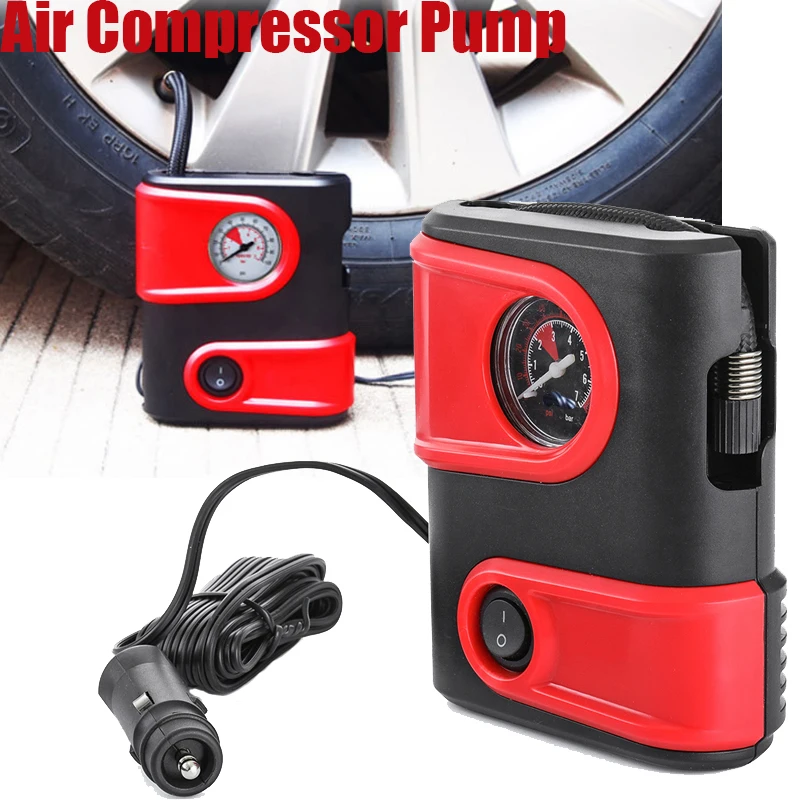 

100PSI Car Air Compressor Inflatable Pump DC12V Outlet Compact Portable Auto Tire Pump Inflator For Car Bicycles Motorcycles
