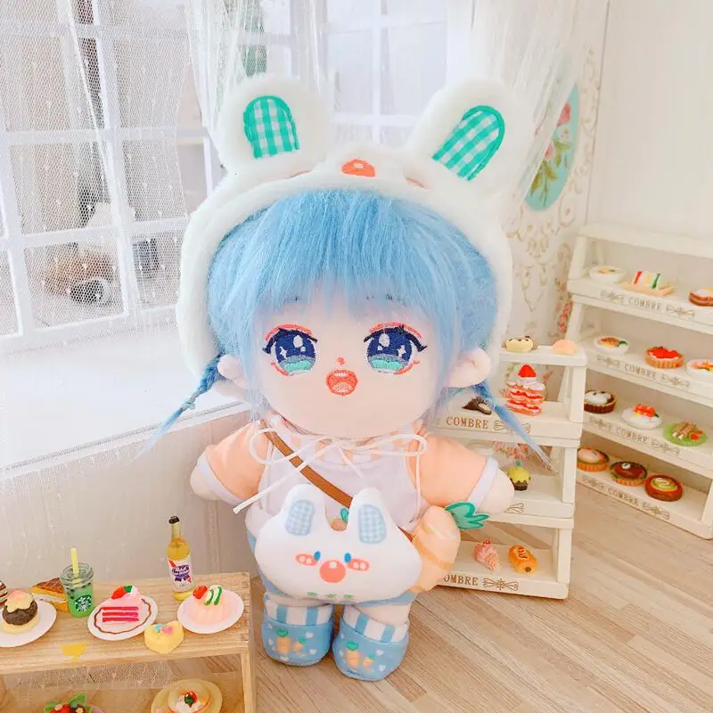 Человеческие хлопковые куклы плюшевые игрушки 20 см Kawaii Qversion Lanzhi Xiaowu сетчатые