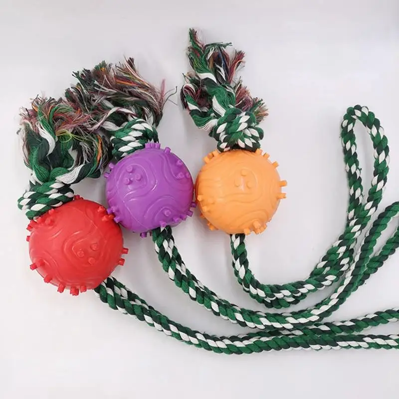 

1pc Bite Resistant Pet Chew Rope Cotton Rubber Dog Bite Toy Dog Training Interactive Toys Pet Supplies Pet Accessories