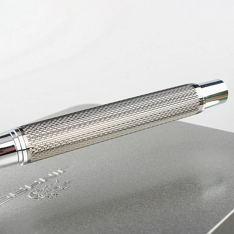 Ручка роллер Luxury High Quality 865 серого цвета с наконечником 0,5 мм и 5 синими запасными стержнями - новые канцелярские принадлежности для офиса и школы.