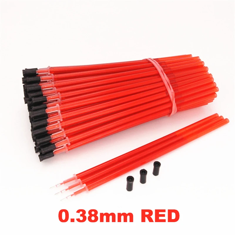 0.38 injector-red 0,38 мм 10 шт./пакет стержни для гелевых ручек подпись в офисе стержни цвета — красный, синий, черный пополнения чернил офисные школьные принадлежности для офиса письменные принадлежности - Цвет графита: 0.38 injector-red