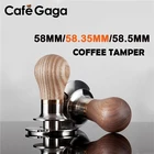 Темпер для кофе, эластичный регулируемый плоский пресс 58,5 мм304 мм, из нержавеющей стали с деревянной ручкой, инструменты для бариста