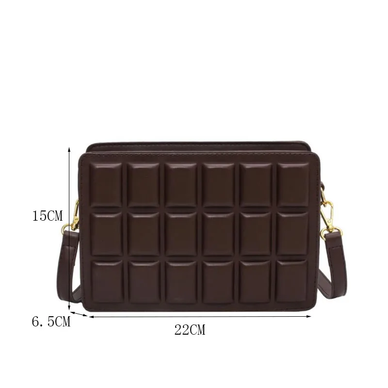 

2021 Trendy Women Retro Square Plaid Shoulder Bag Fashion Vintage Lattice Leather Small Handbag