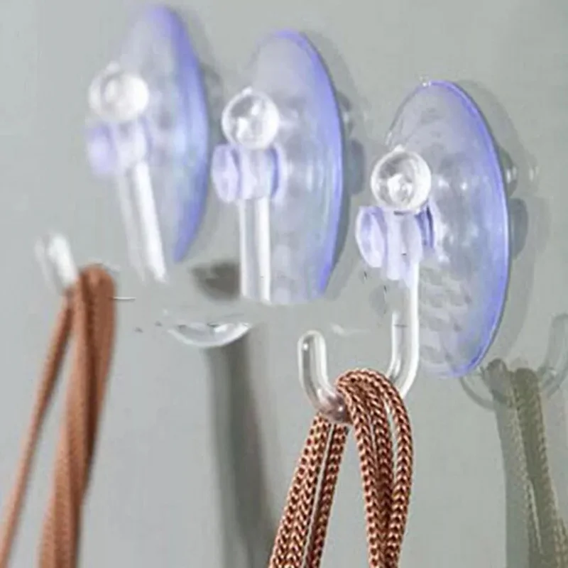 

3/ 6pcs Suction Cup Hooks Kitchen Bathroom Glass Window Wall Hooks Hanger Strong Suction Cup Suckers Hooks for Hanging Organizer