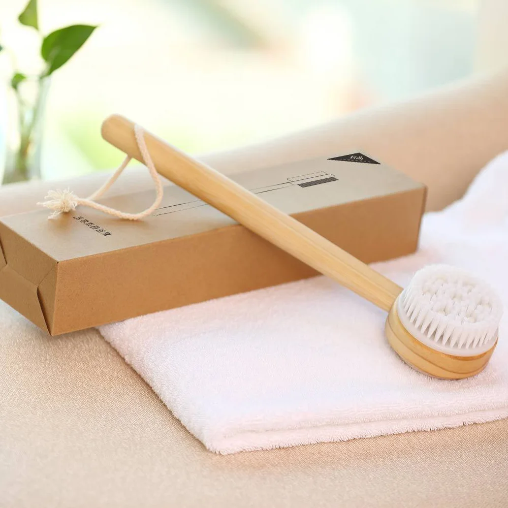 White Xiaomi Mijia корпус ванны щетка для кожи с обеих сторон спа пемза Силиконовый массаж с длинной ручкой Душ аксессуары для ванной комнаты - Цвет: White