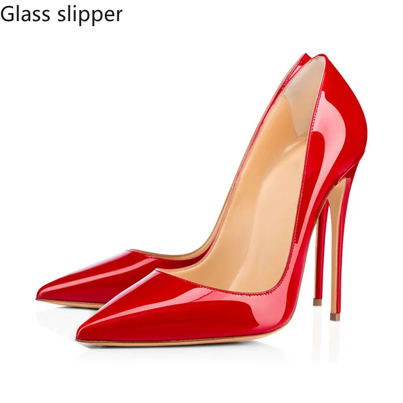 

Туфли-лодочки женские из лакированной кожи, на высоком каблуке 12 см