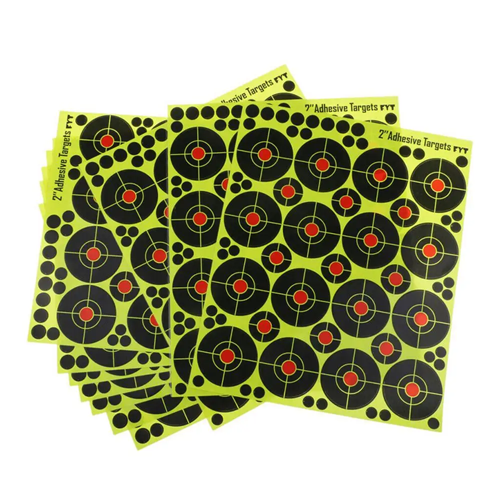 160pcs/10 Sheets Target Papers Practice Reactive Splatter Shot Rifle Archery Hunting Accessory Shooting Training Stickers Target