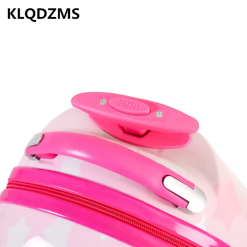 KLQDZMS  Child’s Luggage Trolley Bag 16 Inch Kids Travel Suitcase On Wheels Cute Boy Girls Carry On Cabin Suitcase