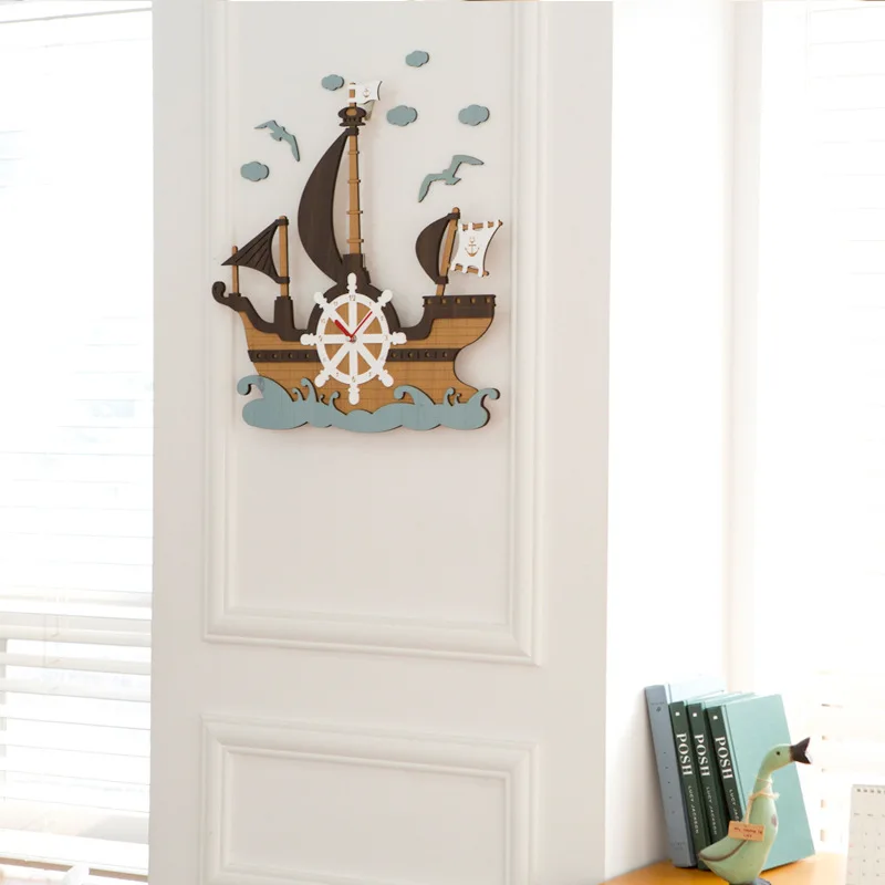 Бесшумные креативные настенные часы для гостиной оригинальные деревянные арт