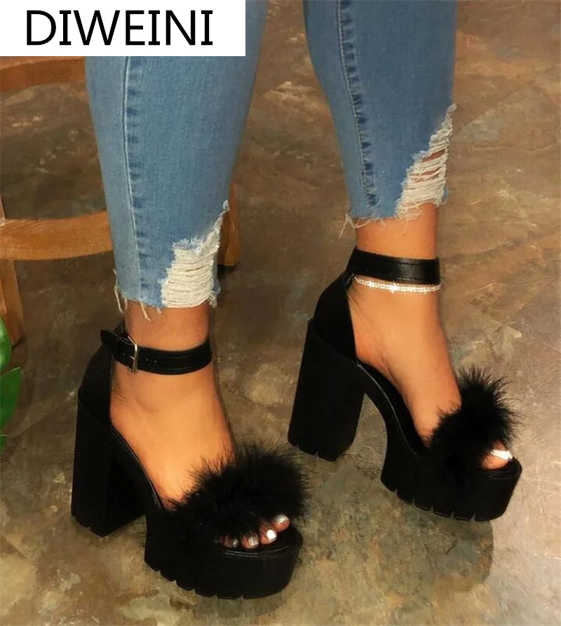 

Summer Women High Sandals 2021 New Women PU Leather Non Slip Sandals Fashion Platform Comfortable Outdoor Open Toe Women Sandals