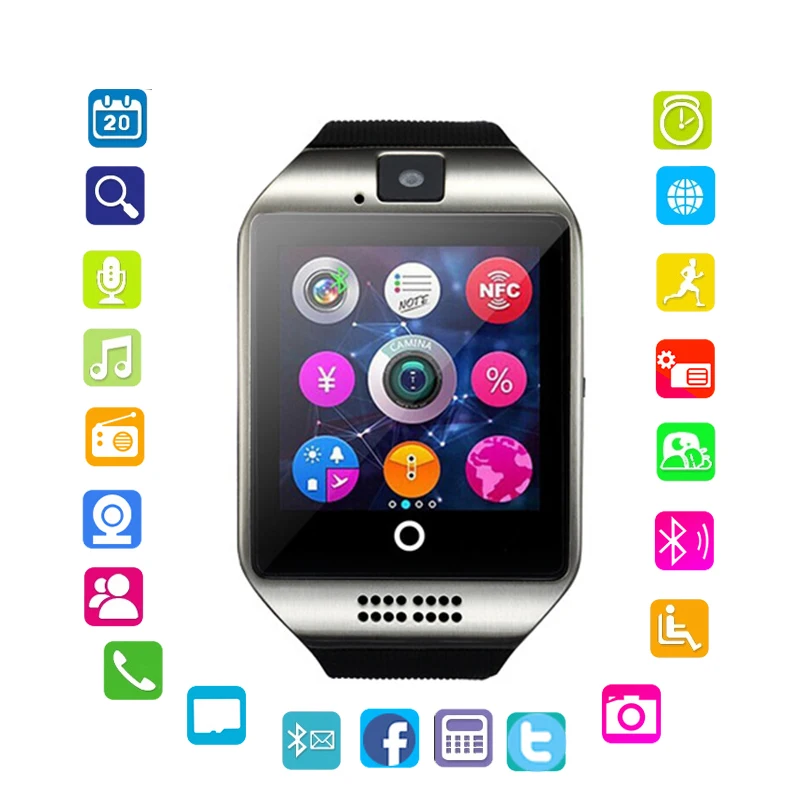 Q18 Смарт носимые часы-телефон движение Bluetooth карта смарт часы многонациональный язык