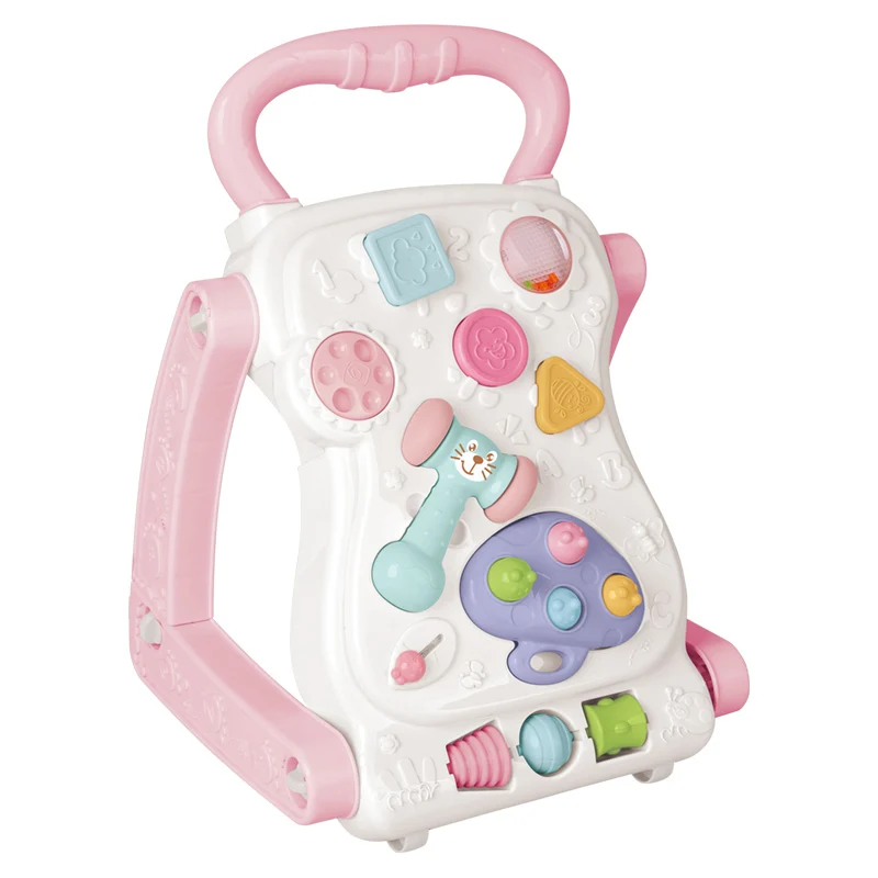 Розовый IMBABY От 0 до 1 года детские многофункциональные детские ходунки игрушка треугольник структура Анти-опрокидывание детей обучения ходунки ребенка strole - Цвет: Розовый