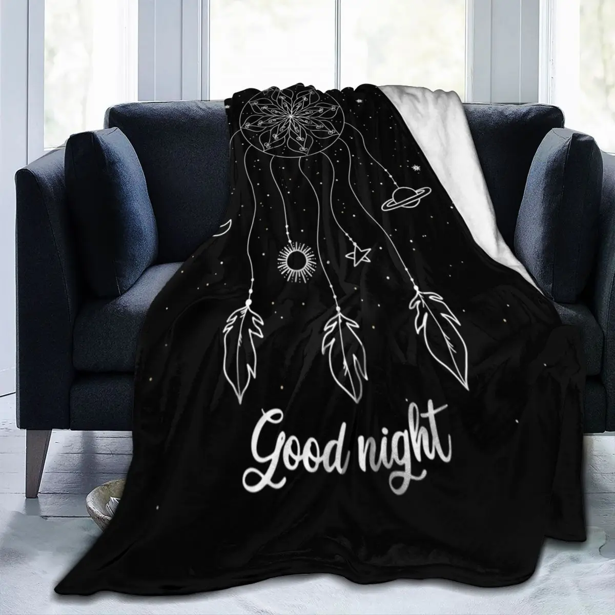 

Фланелевое Одеяло «Ловца снов», мягкое одеяло «Ловца снов» с рисунком Галактики, не скатывается, для кровати, подарок для детей