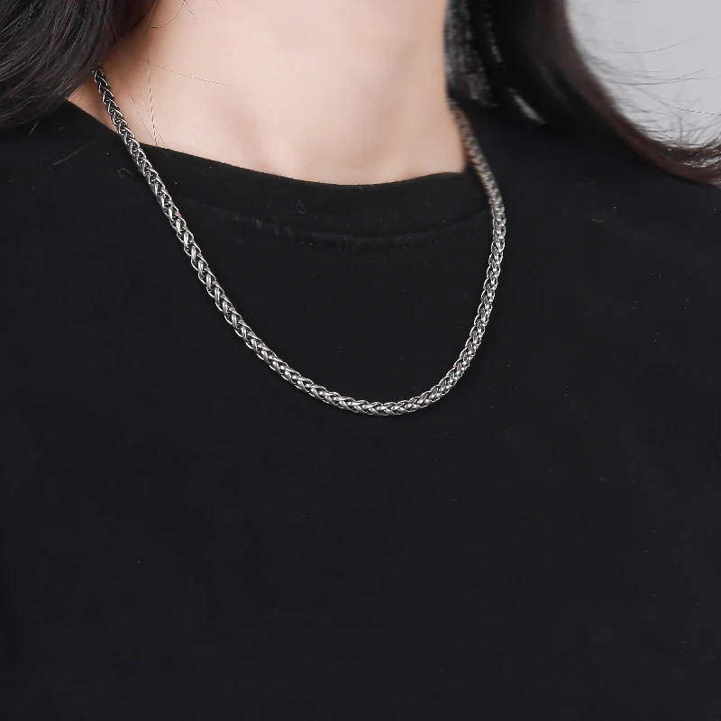 

Ожерелье из тайского серебра 925 пробы для женщин и мужчин, длинная цепочка на шею, 45 50 55 60 65 70 75 80 см, модные аксессуары в стиле панк