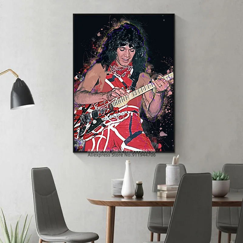 Постер в стиле рок-арт Эдди ван Халена Картина на холсте с изображением