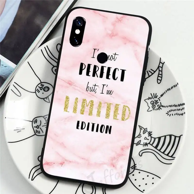 

Pink marble text luxury Phone Case For Xiaomi Redmi 4x 5 plus 6A 7 7A 8 mi8 8lite 9 note 4 5 7 8 pro