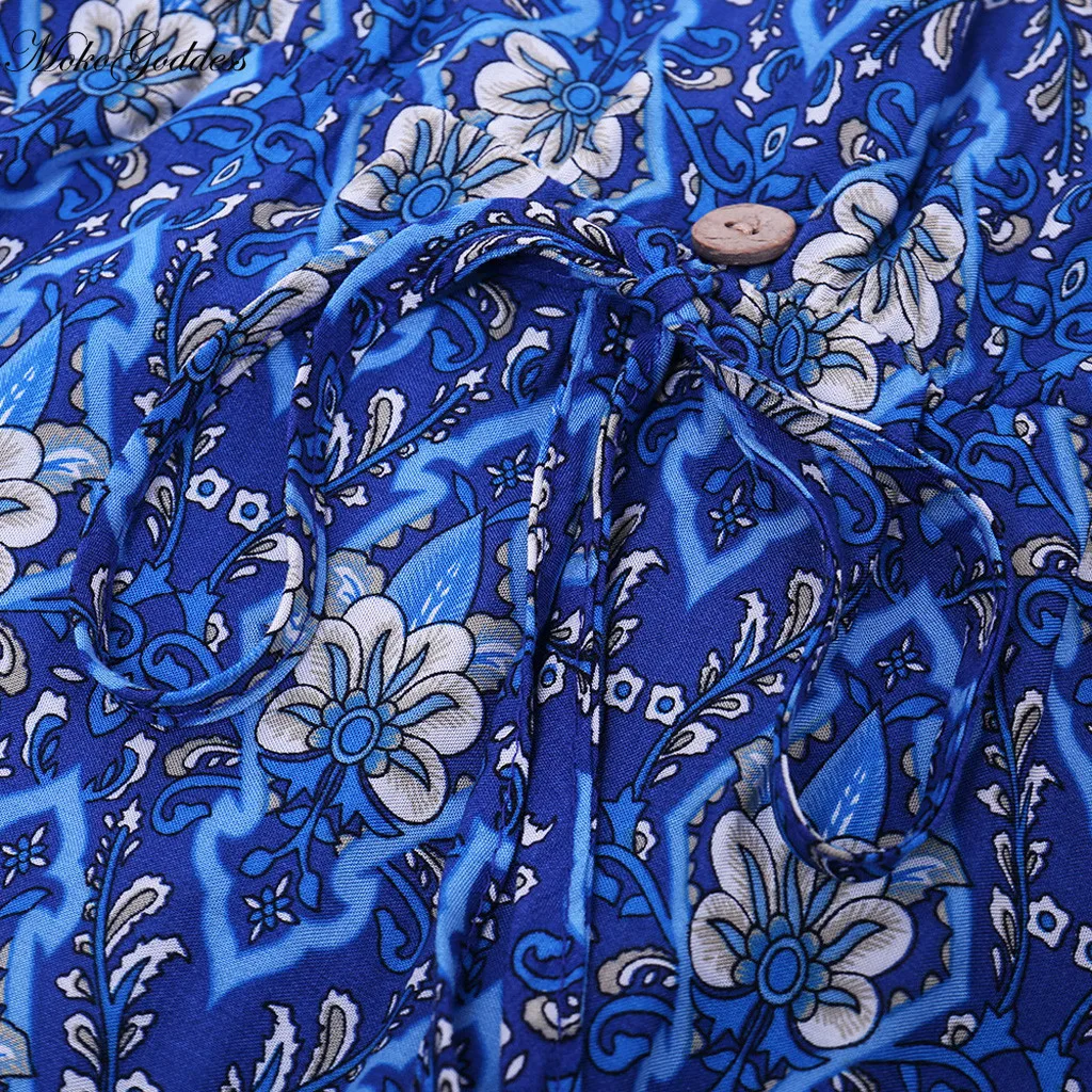 

Women Summer Boho Dress Dot Print Camisole V-Neck Button Ruffled Sundress Dress Sleeveless Beach Dresses vestidos de verano NEW