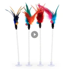 Весенняя модель присоски, Весенняя мышь, перо, игрушка для домашних животных, разноцветная палочка с перьями для кошек, интерактивные игрушки для домашних животных, товары для кошек