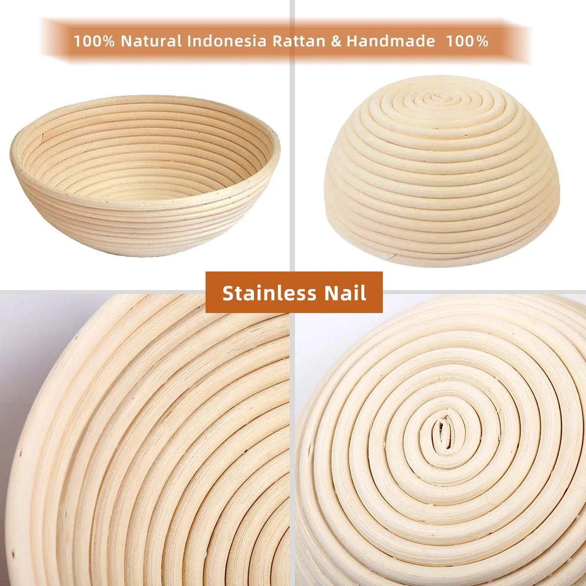 

Baking Tool Set Handmade Oval Rattan Basket Bread Arc Curved Knife Dough Banneton Brotform Bread Proofing Proving Fermentation
