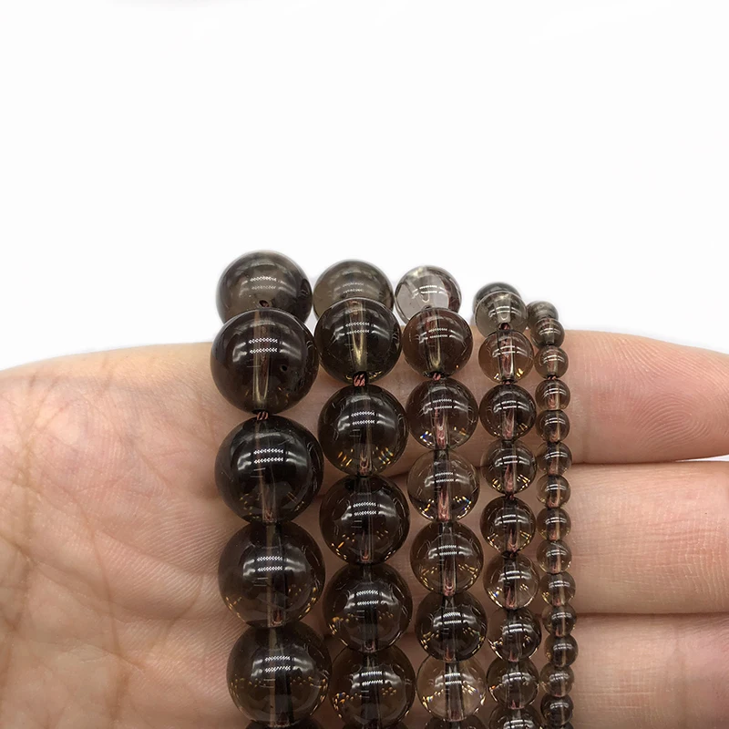 Рисунок 3 - Круглые Бусины Из дымчатого кварца 4