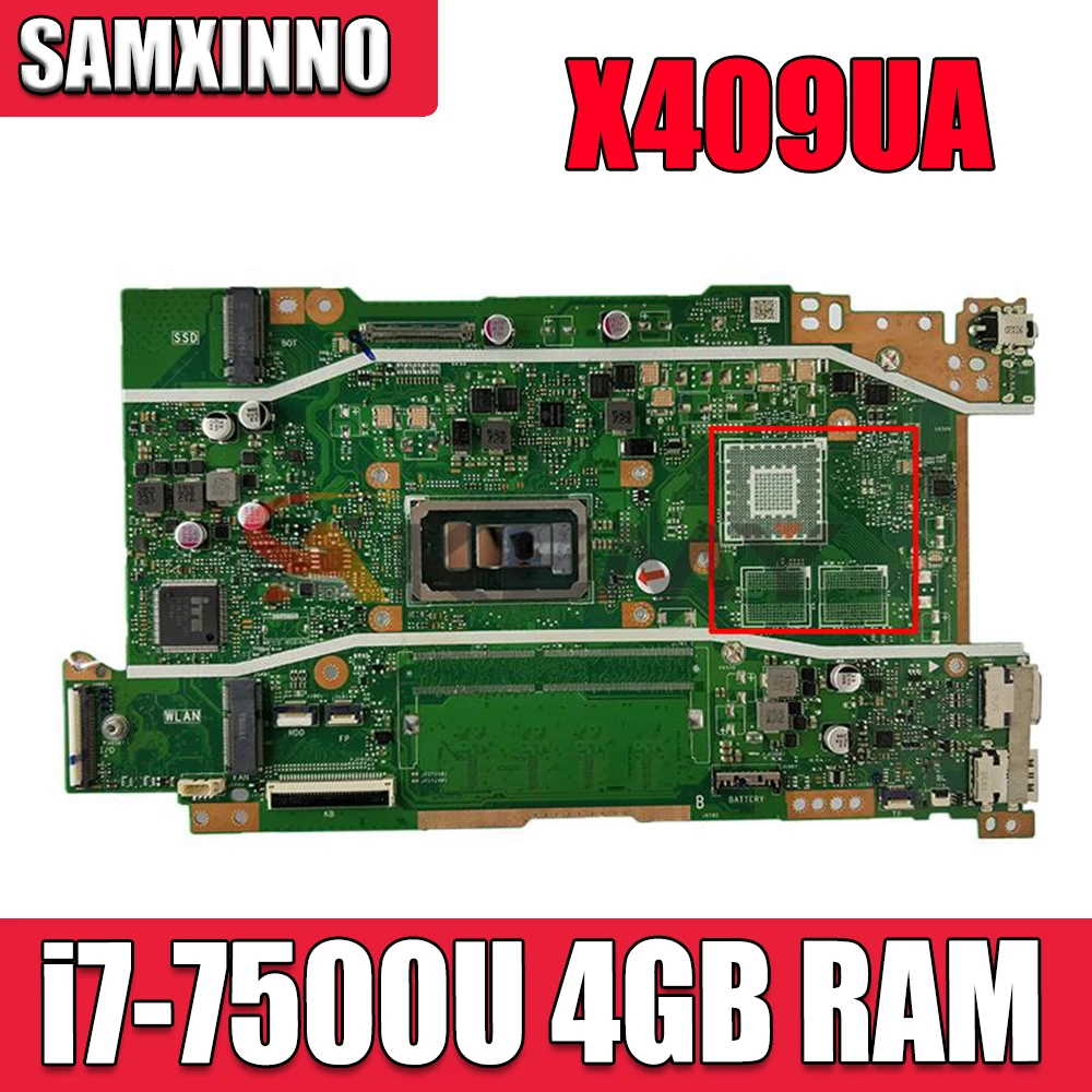 

X409UA mainboard For asus vivobook X409 X409U X409UJ F409U A409U Laptop motherboard W/ i7-7500U 4GB RAM Tested full 100%