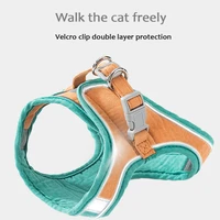 cat supplies traction rope chest back cat harness walking cat harness reflective chest straps breathable dog leashing accessory