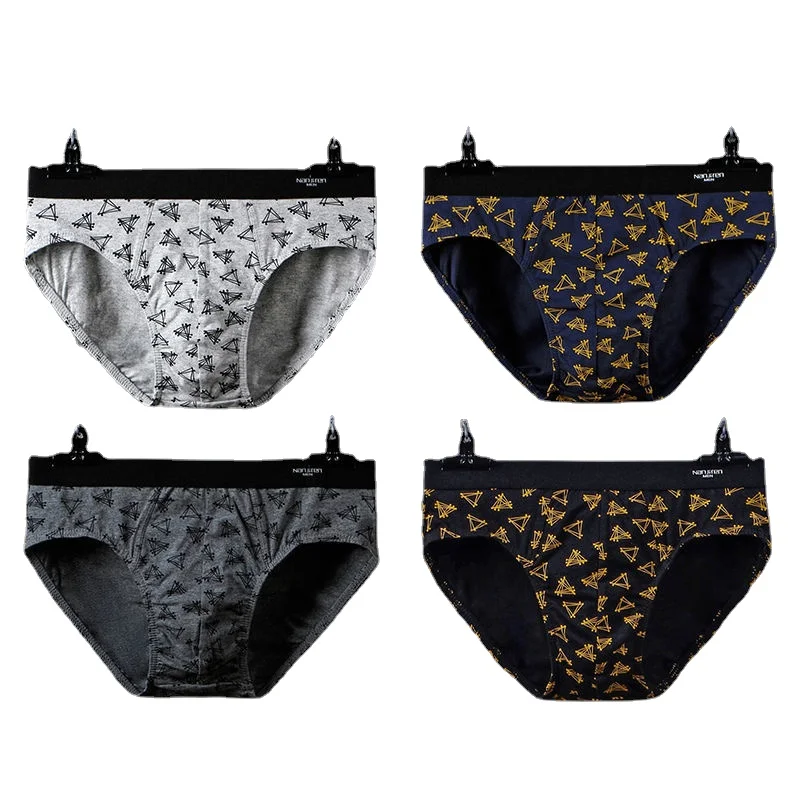 4Pcs/Lot Men's Underwear Men's Briefs Cotton Panties Men's Comfortable Breathable Shorts Loose Elastic Band L-3xl