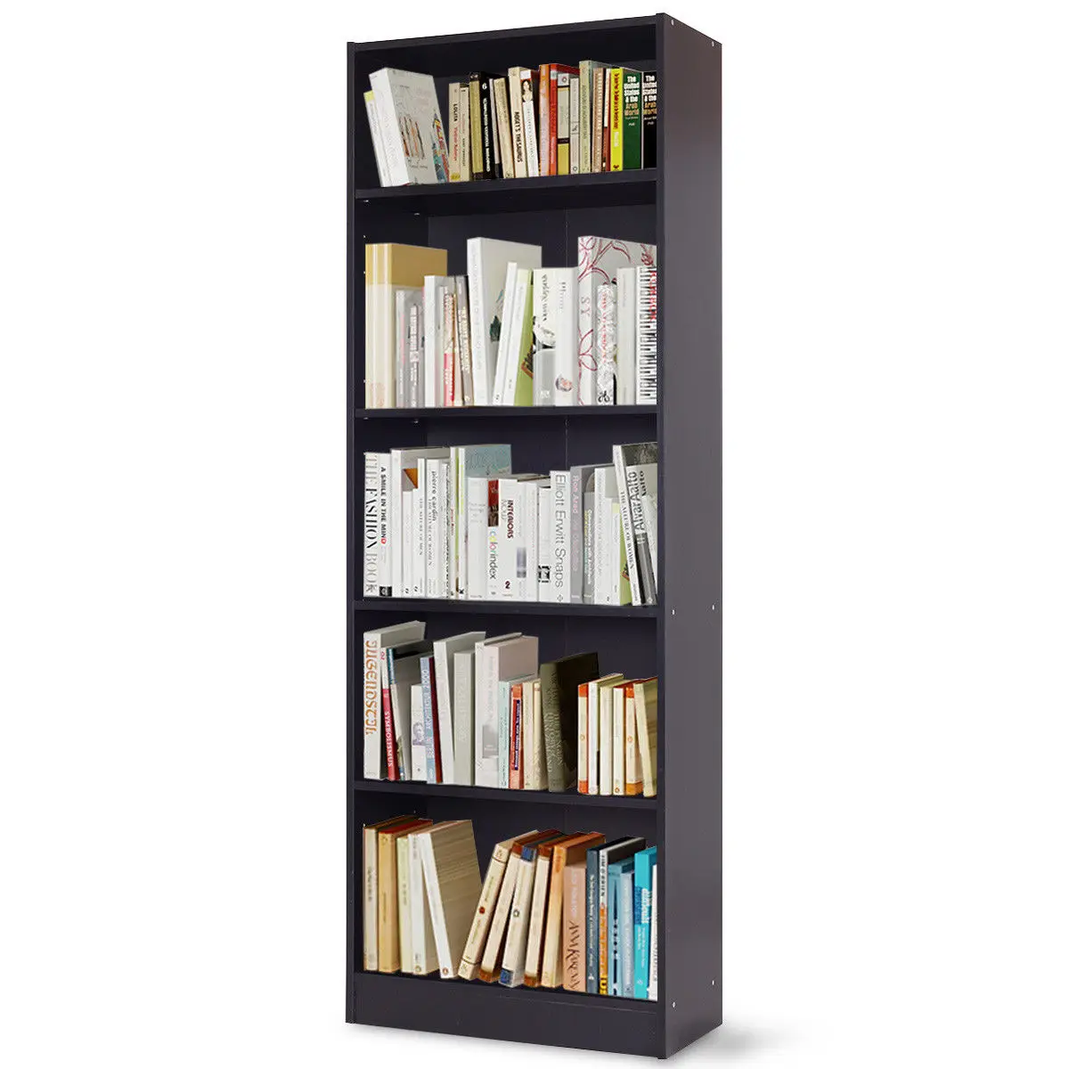 

Costway Modern 5 Tier Shelf Bookcase Storage Media Storage Organization Cabinet Black