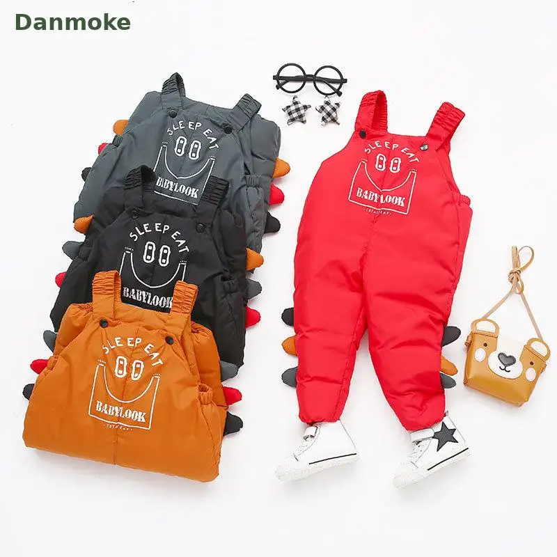 Danmoke/детские штаны утепленные хлопковые узкие для девочек маленьких мальчиков